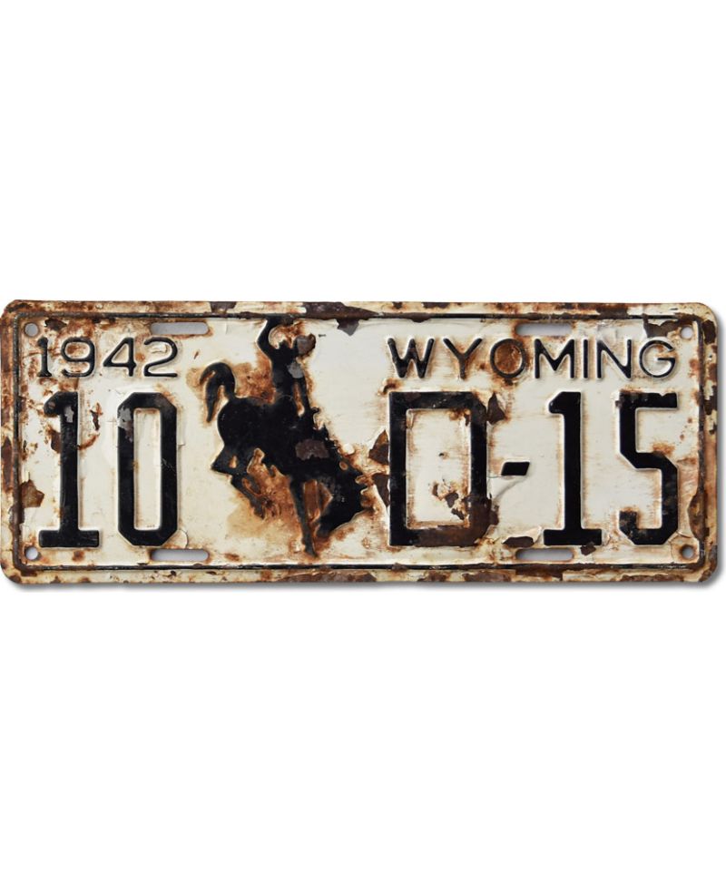 Tablica rejestracyjna USA Wyoming 1972 Bronco 10-D-15