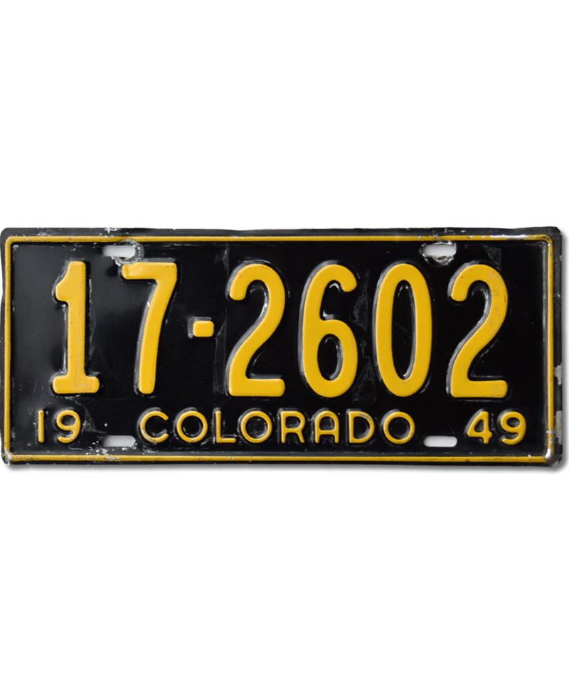 Americká SPZ Colorado 1949 Black 17-2602