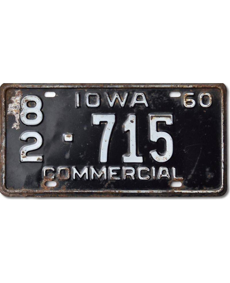 Tablica rejestracyjna USA Iowa 1960 Commercial 82-715