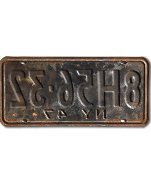Tablica rejestracyjna USA New York 1947 Black 8H 56-32