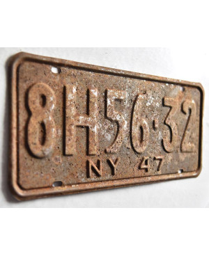 Tablica rejestracyjna USA New York 1947 Black 8H 56-32