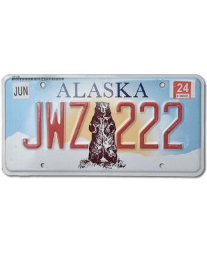 Tablica rejestracyjna USA Alaska Grizzly Bear JWZ 222