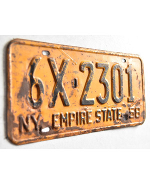 Tablica rejestracyjna USA New York 1958 Yellow 6X-2301
