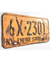 Tablica rejestracyjna USA New York 1958 Yellow 6X-2301