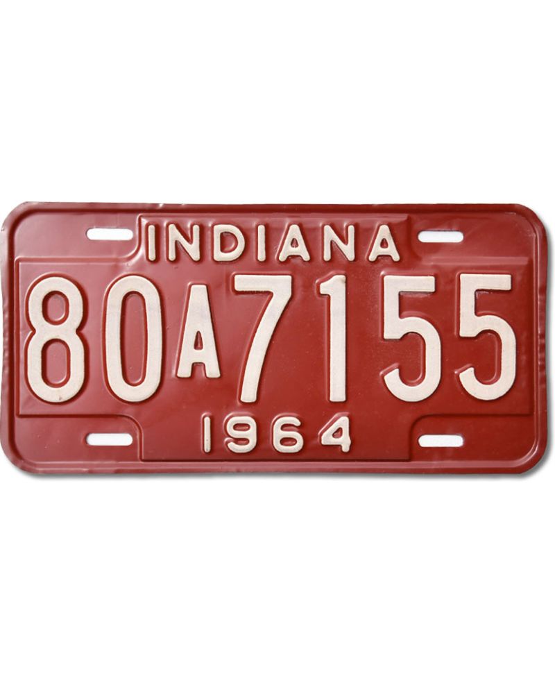 Tablica rejestracyjna USA Indiana 1964 Red 80A7155