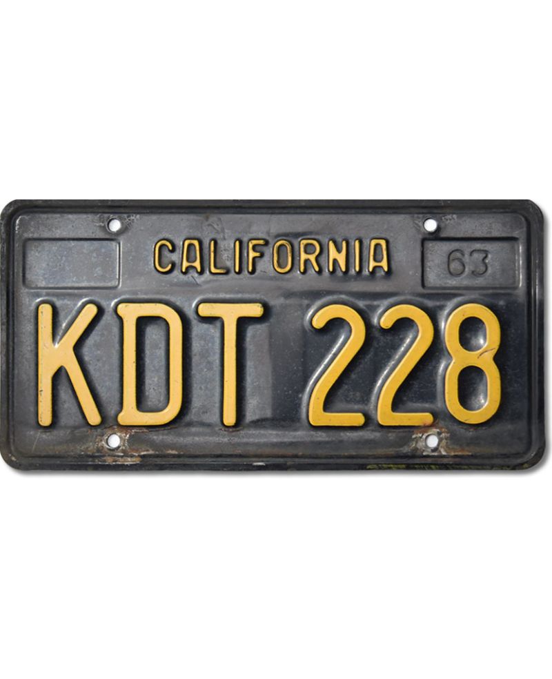 Americká SPZ California 1963 Black KDT 228