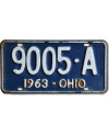 Americká SPZ Ohio 1963 Blue 9005-A