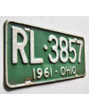 Tablica rejestracyjna USA Ohio 1961 Green RL-3857
