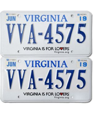 Tablica rejestracyjna USA Virginia For Lovers VVA-4575 para