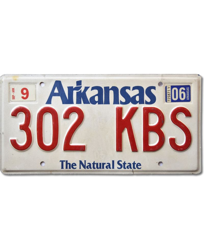 Tablica rejestracyjna USA Arkansas White 302 KBS