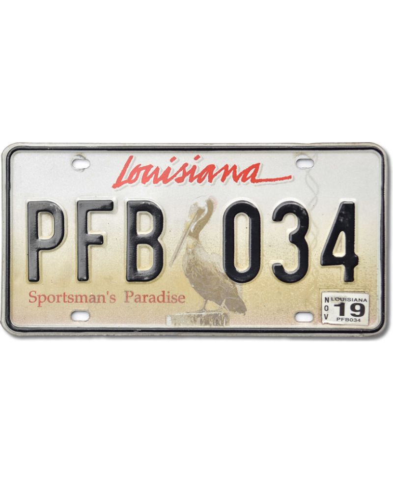 Americká SPZ Louisiana Paradise PFB 034