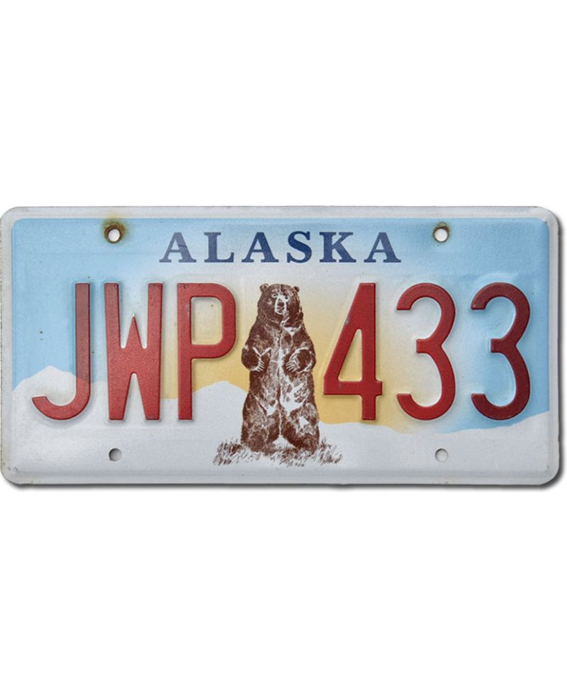 Tablica rejestracyjna USA Alaska Grizzly Bear JWP 433