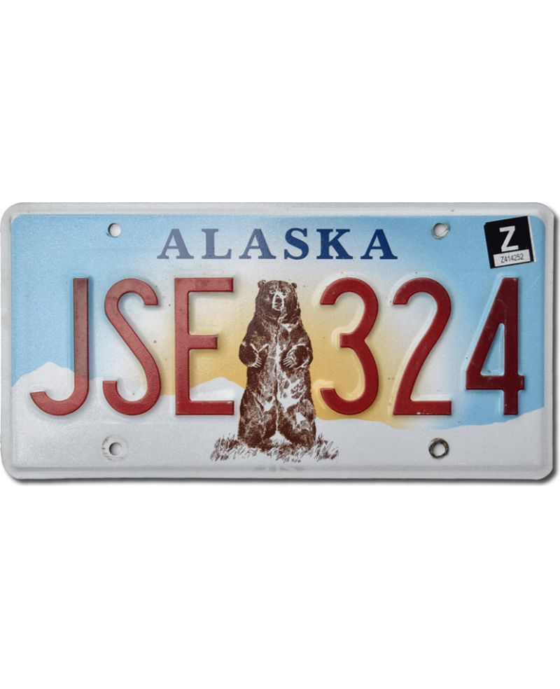 Tablica rejestracyjna USA Alaska Grizzly Bear JSE 324