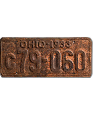 Tablica rejestracyjna USA Ohio 1933 Yellow c79-060