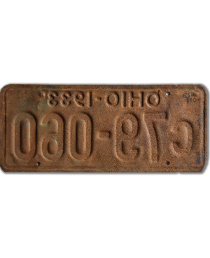 Tablica rejestracyjna USA Ohio 1933 Yellow c79-060