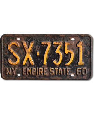 Tablica rejestracyjna USA New York 1961 Black Empire State SX.7351