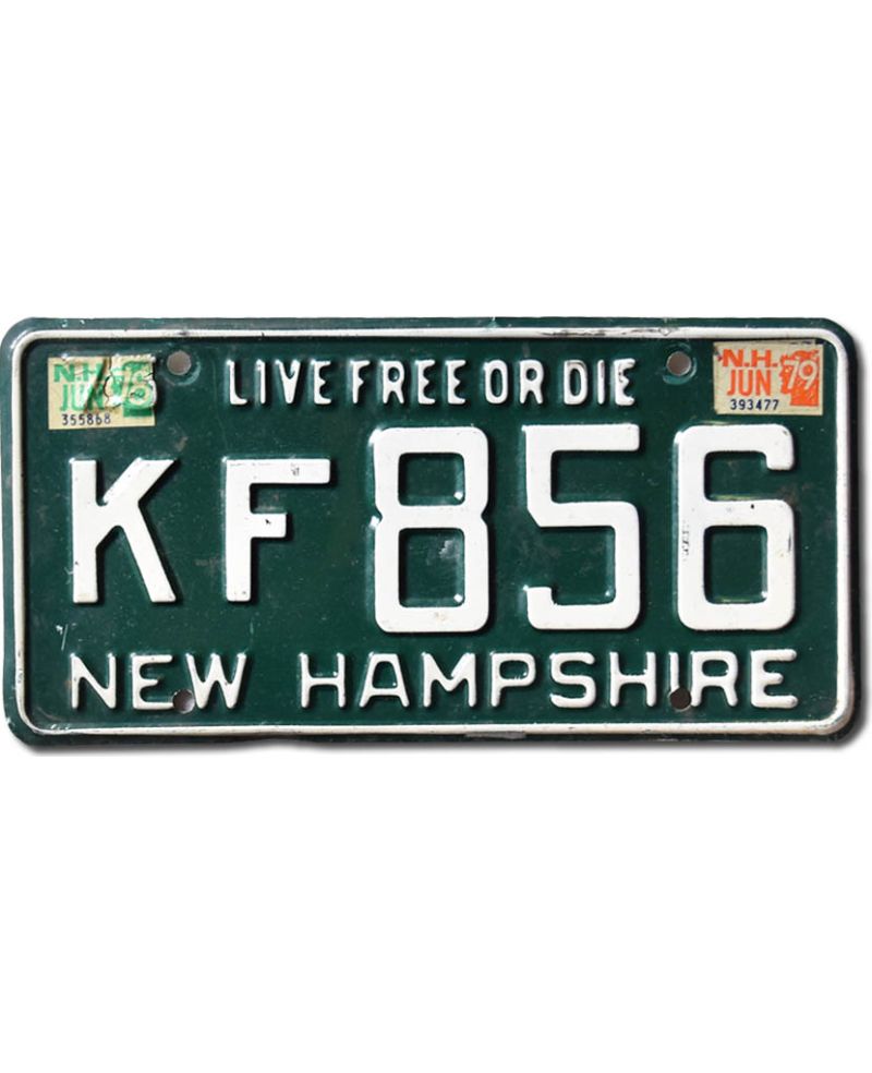 Tablica rejestracyjna USA New Hampshire Live Free 1979 Green KF856