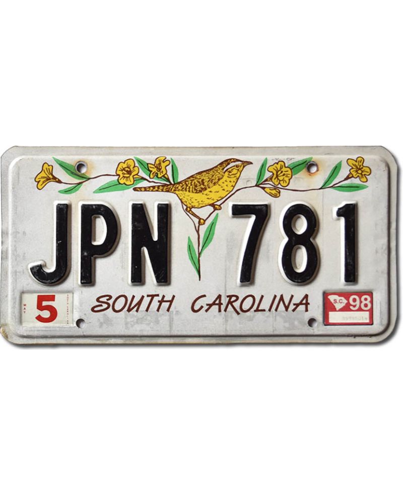 Tablica rejestracyjna USA South Carolina Bird JPN 781