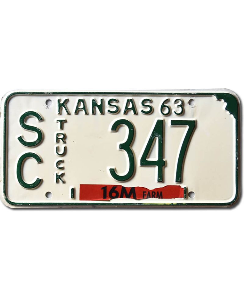 Americká SPZ Kansas 1963 Farm Truck SC 347