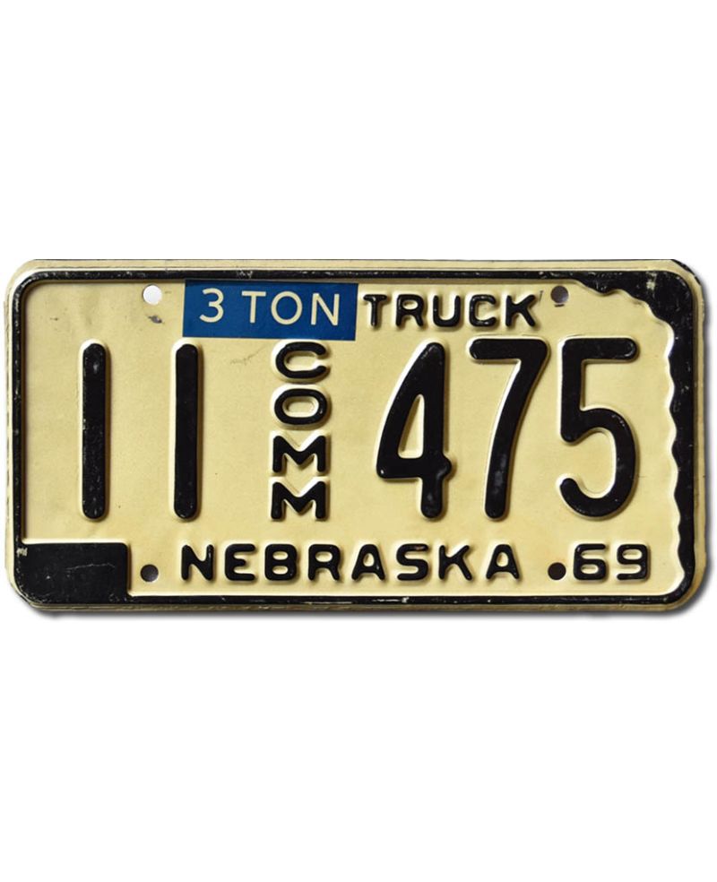 Tablica rejestracyjna USA Nebraska 1969 Truck 11-475