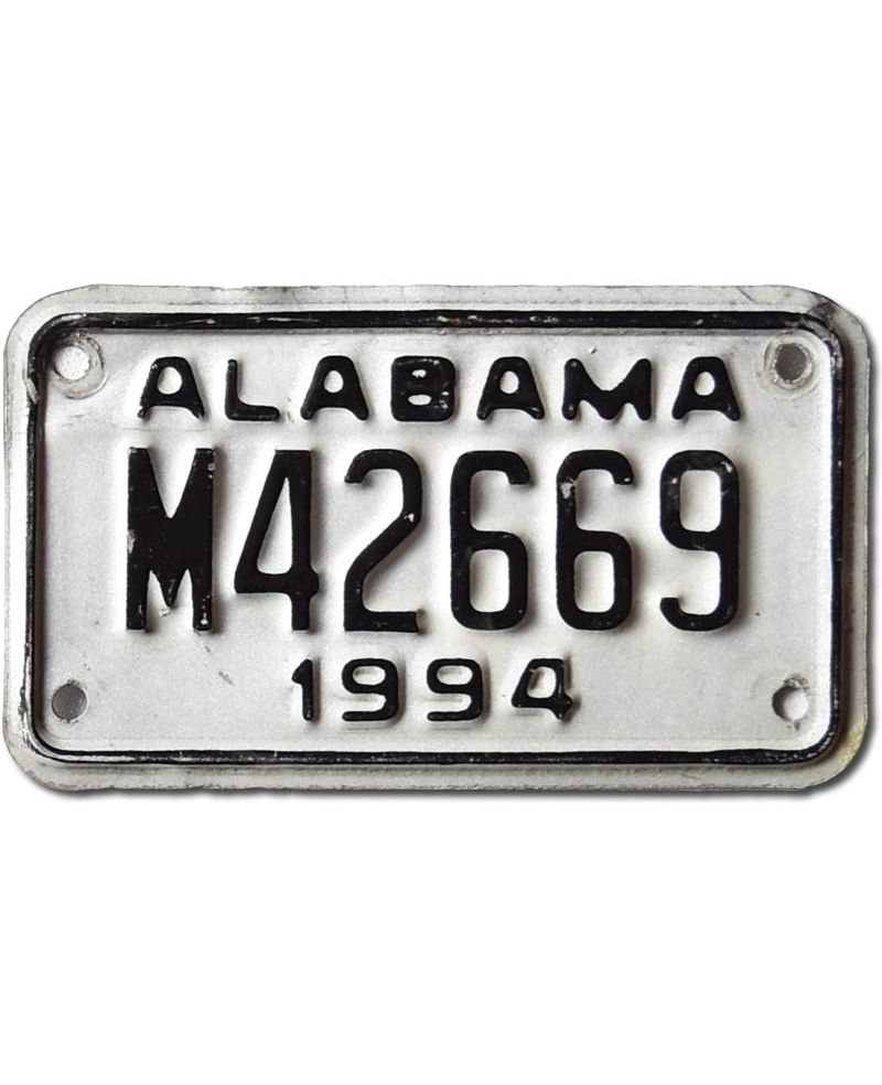 Motocyklowa Tablica Rejestracyjna USA Alabama 1994 White M42669