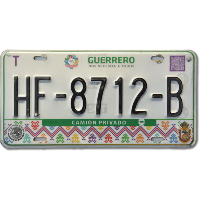 Mexická SPZ Guerrero Truck HF-8712-B