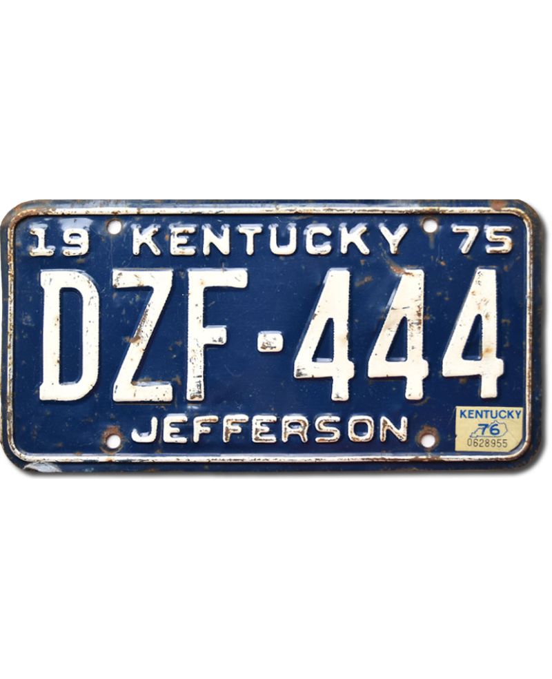 Tablica rejestracyjna USA Kentucky Blue 1975 Jefferson DZF-444