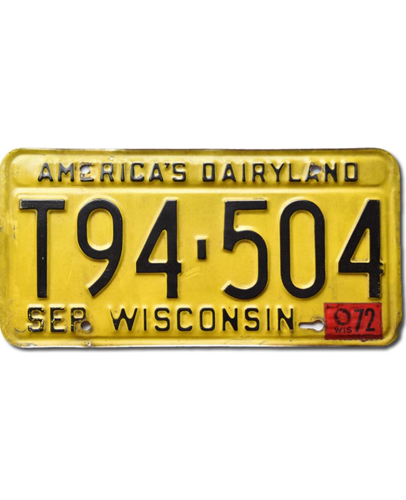 Tablica rejestracyjna USA Wisconsin 1973 Yellow T94-504