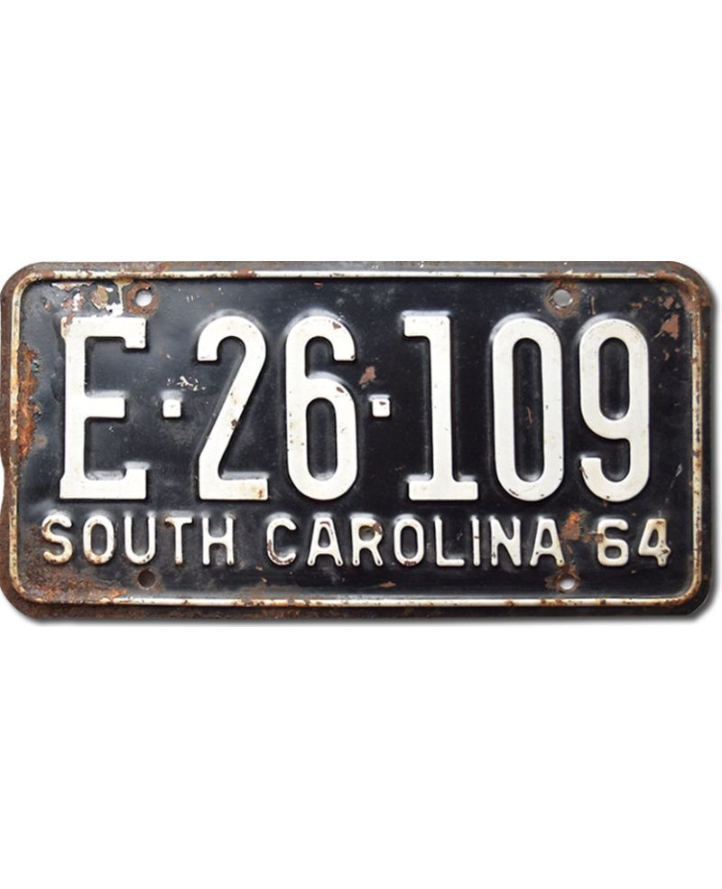 Americká SPZ South Carolina 1964 Black E.26.109