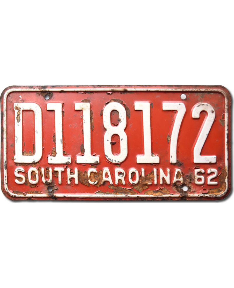 Tablica rejestracyjna USA South Carolina 1962 Red D118172