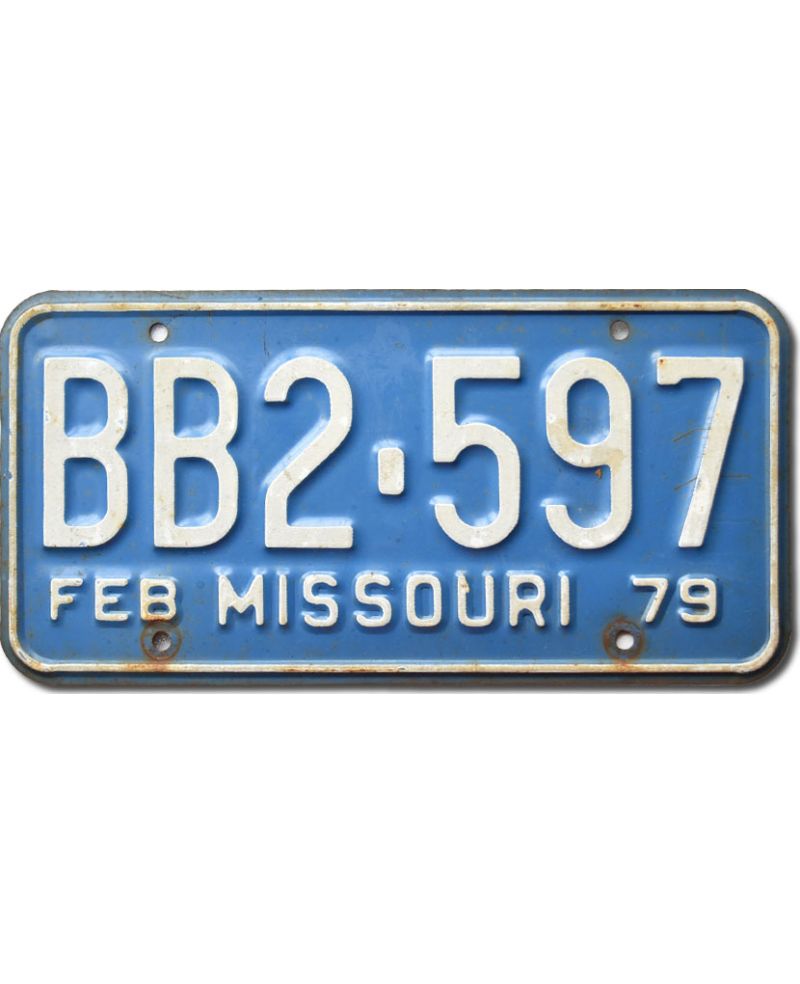 Tablica rejestracyjna USA Missouri 1979 Blue BB2-597