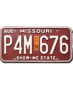 Tablica rejestracyjna USA Missouri 1994 Show Me P4M 676