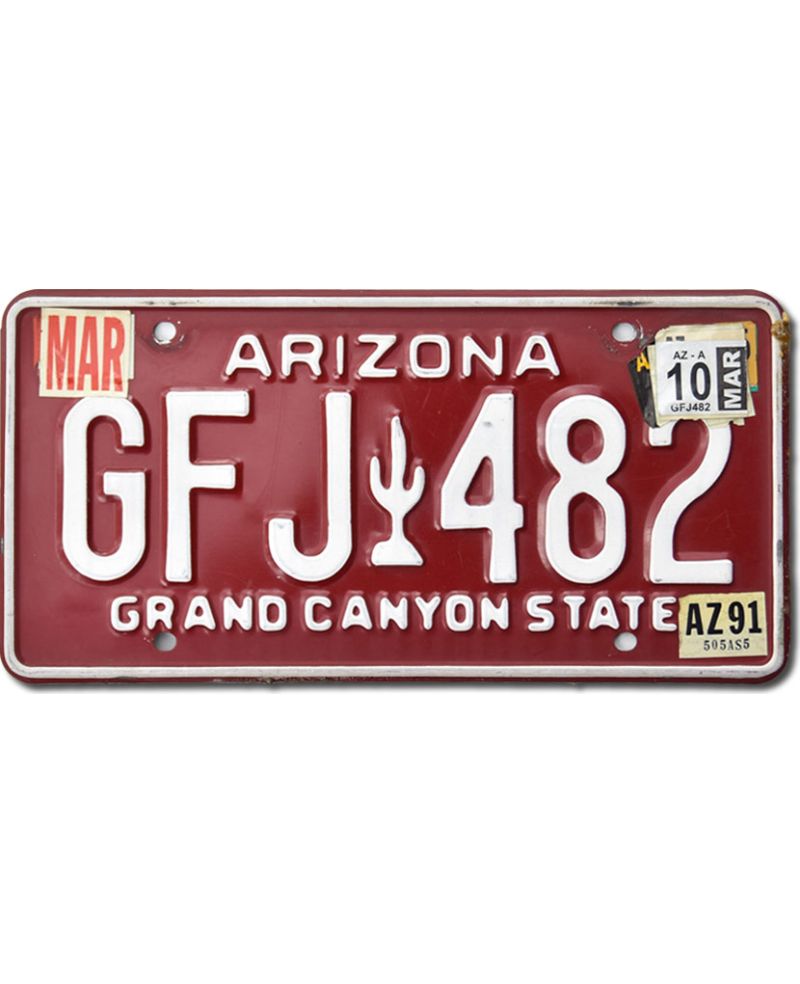 Tablica rejestracyjna USA Arizona Red Cactus GFJ 482