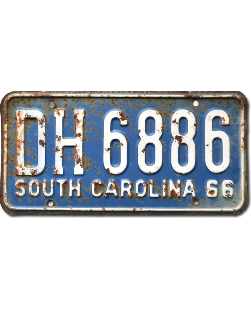 Tablica rejestracyjna USA South Carolina 1966 Blue DH 6886