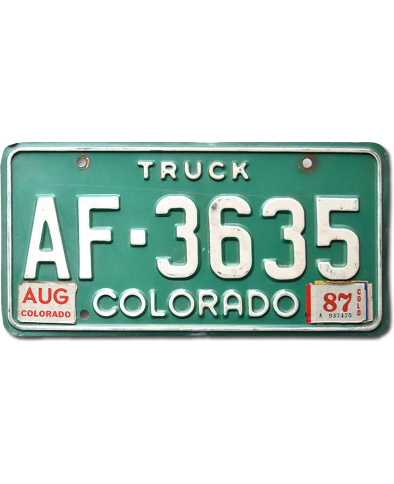 Tablica rejestracyjna USA Colorado 1987 Truck AF-3635