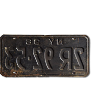 Tablica rejestracyjna USA New York 1936 Black 2R 92.53