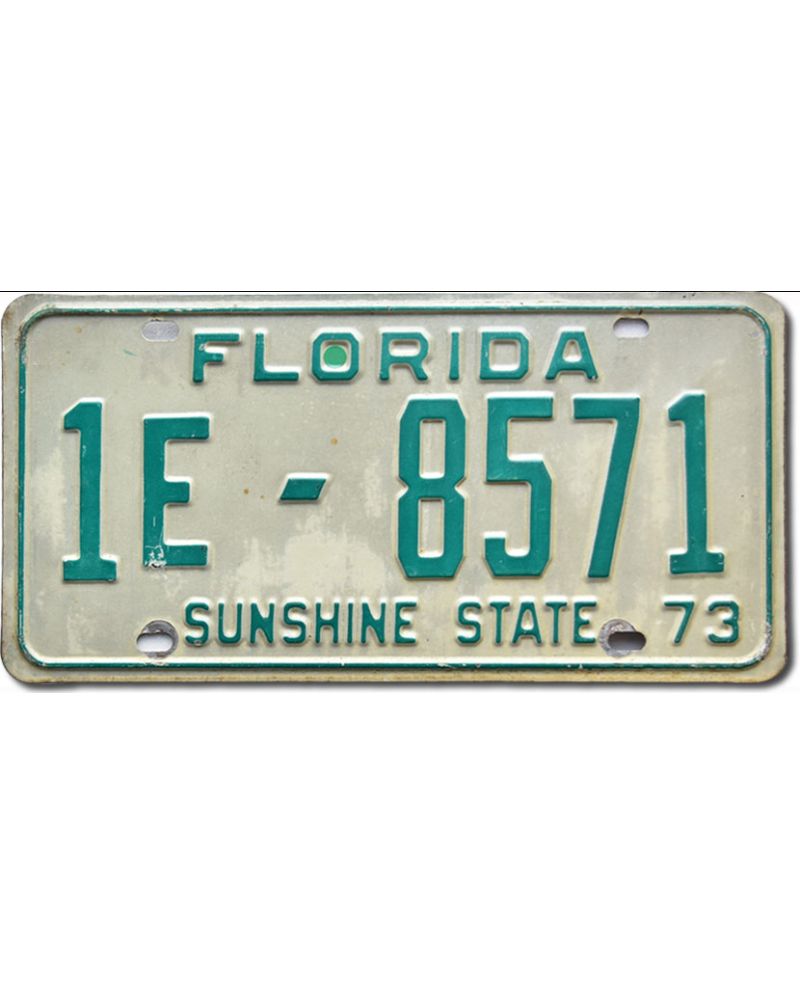Americká SPZ Florida Sunshine State 1973 White 1E-8571