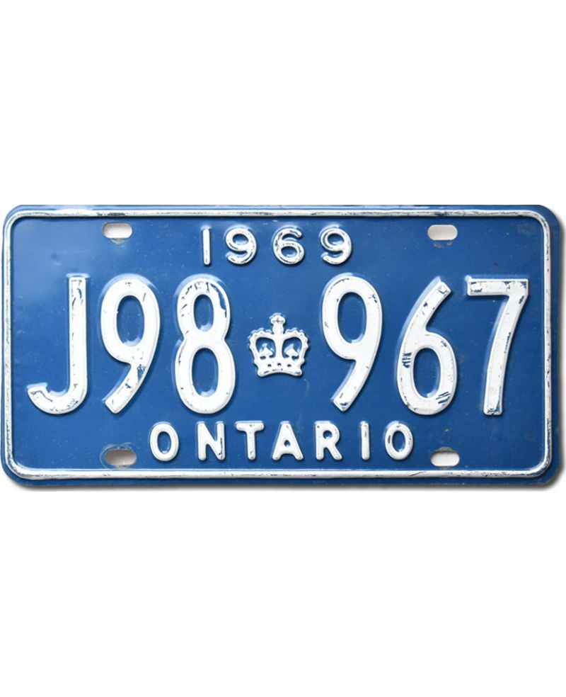 Kanadská SPZ Ontario 1969 Blue J98 967