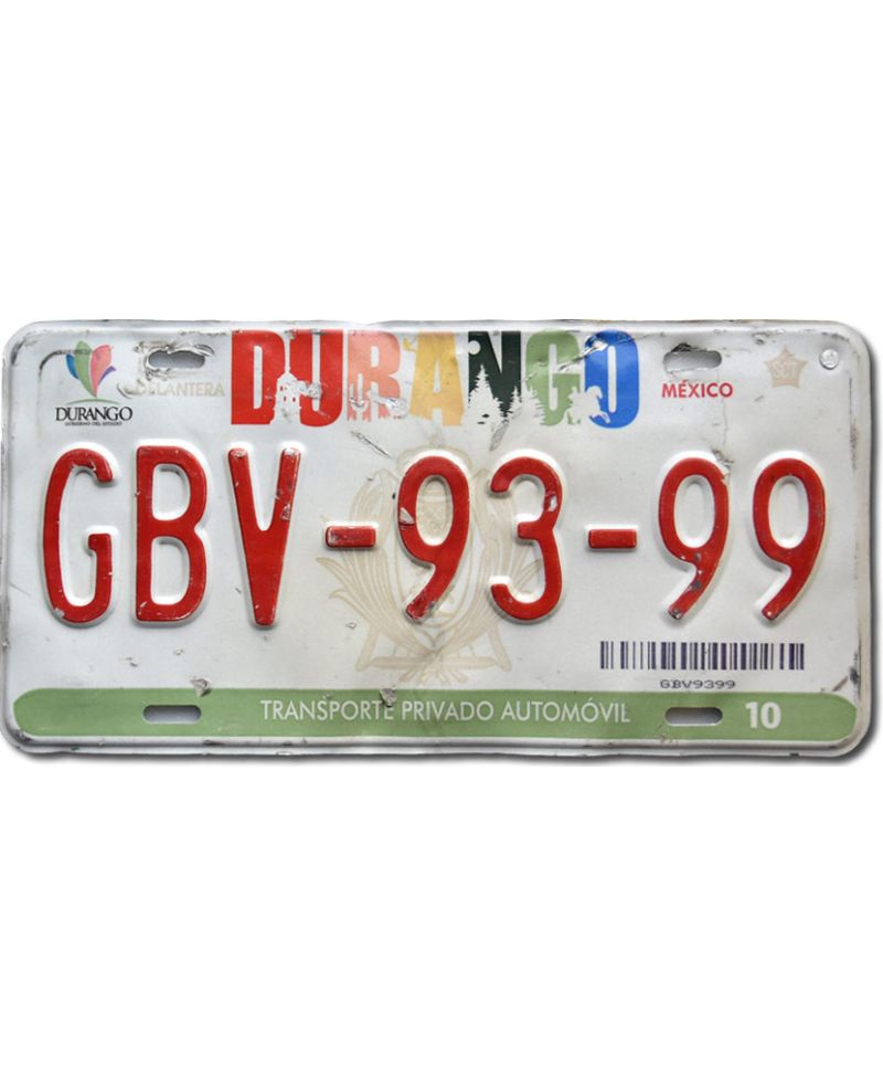 Mexická SPZ Durango GBV-93-99
