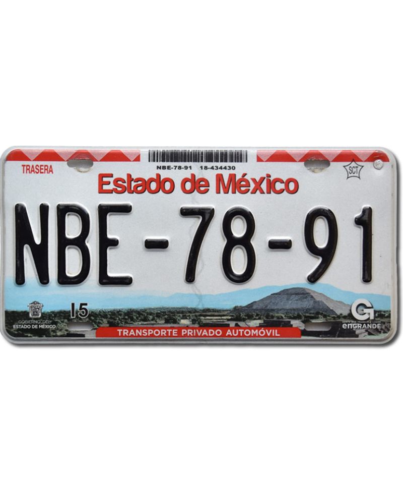 Mexická SPZ Estado de Mexico NBE-78-91