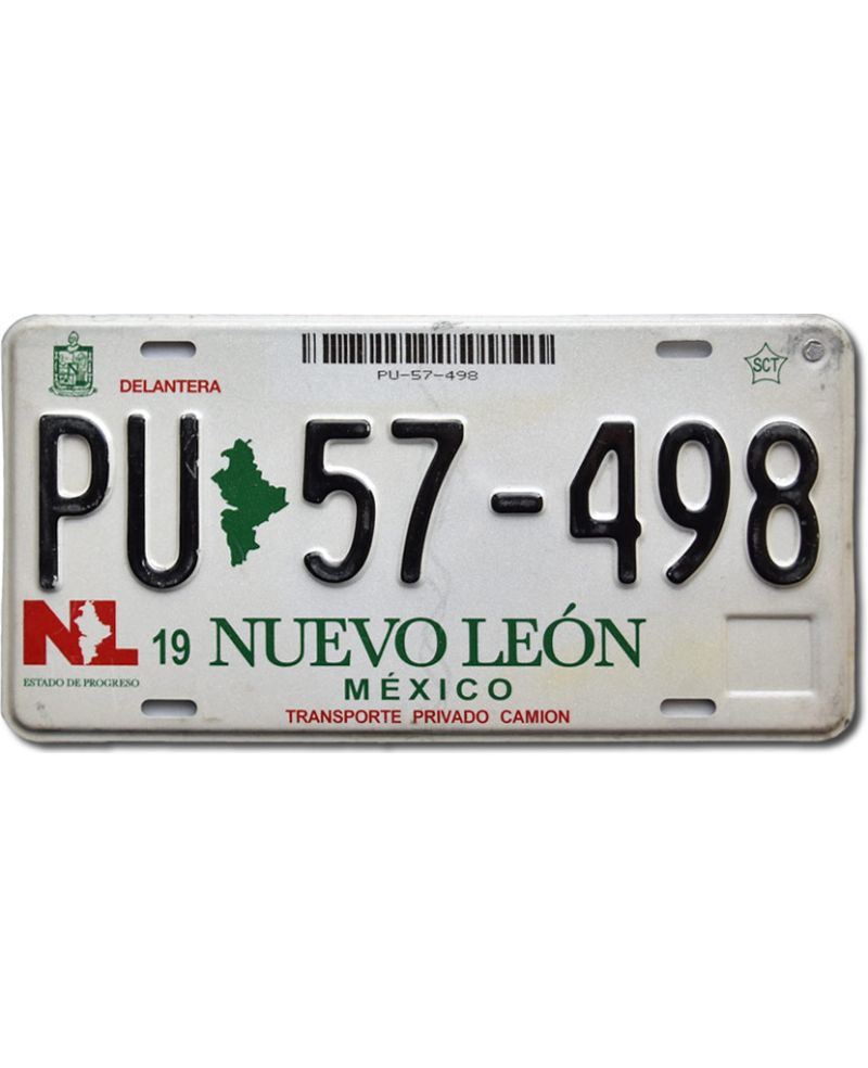 Mexická SPZ Nuevo León Truck PU-57-498