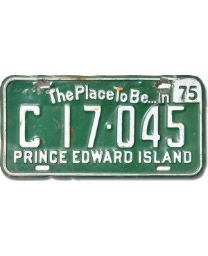 Kanadyjska tablica rejestracyjna Prince Edward Island 1975 Green C17.045
