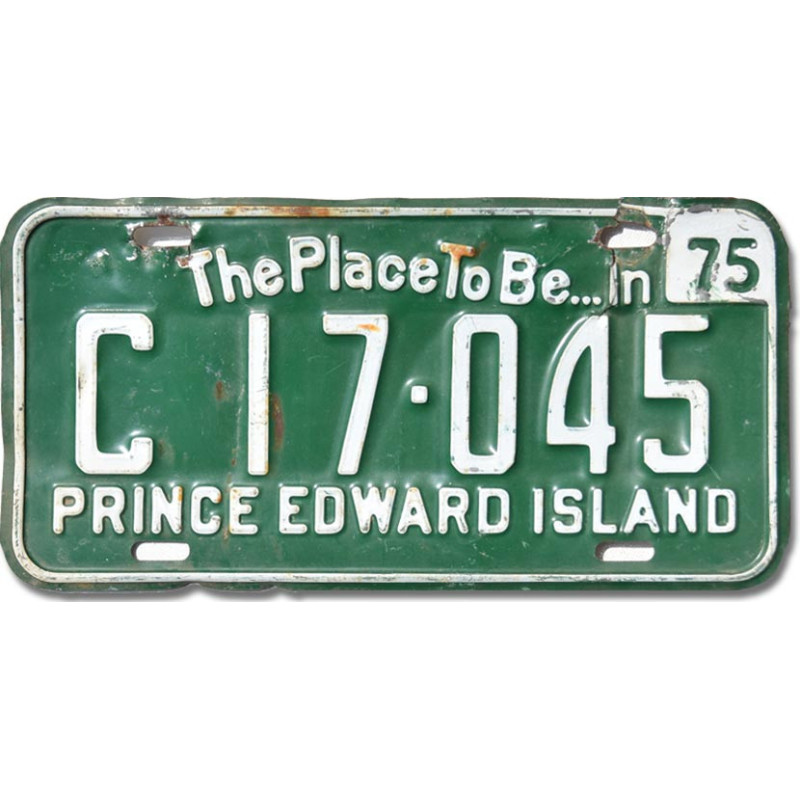 Kanadyjska tablica rejestracyjna Prince Edward Island 1975 Green C17.045