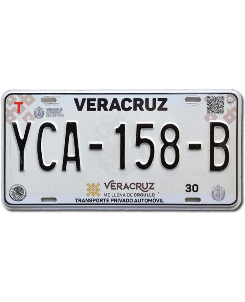 Meksykańska tablica rejestracyjna Veracruz YCA-158-B