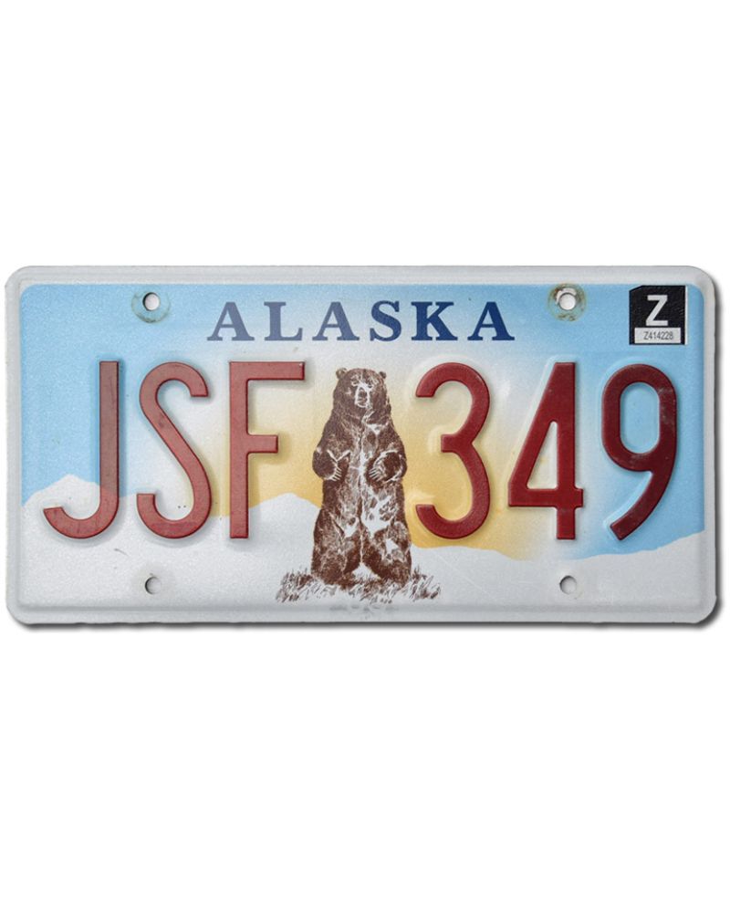 Tablica rejestracyjna USA Alaska Grizzly Bear JSF 349