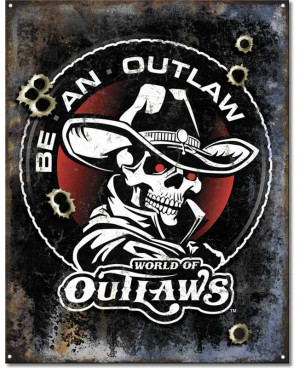 Plechová cedule Be An Outlaw 40 cm x 32 cm
