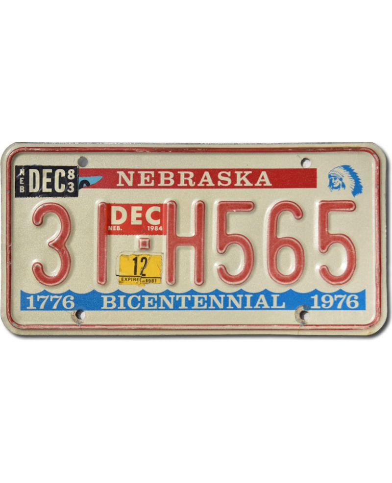 Americká SPZ Nebraska 1976 Bicentennial 31.H565
