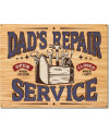 Plechová cedule Dad´s Repair Service 40 cm x 32 cm