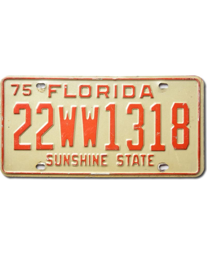 Tablica rejestracyjna USA Florida 1975 Sunshine State 22WW1318