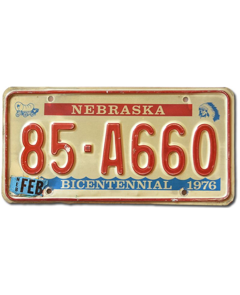Americká SPZ Nebraska 1976 Bicentennial 85-A660